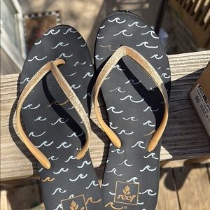 Reef Black and Gold Flip Flops